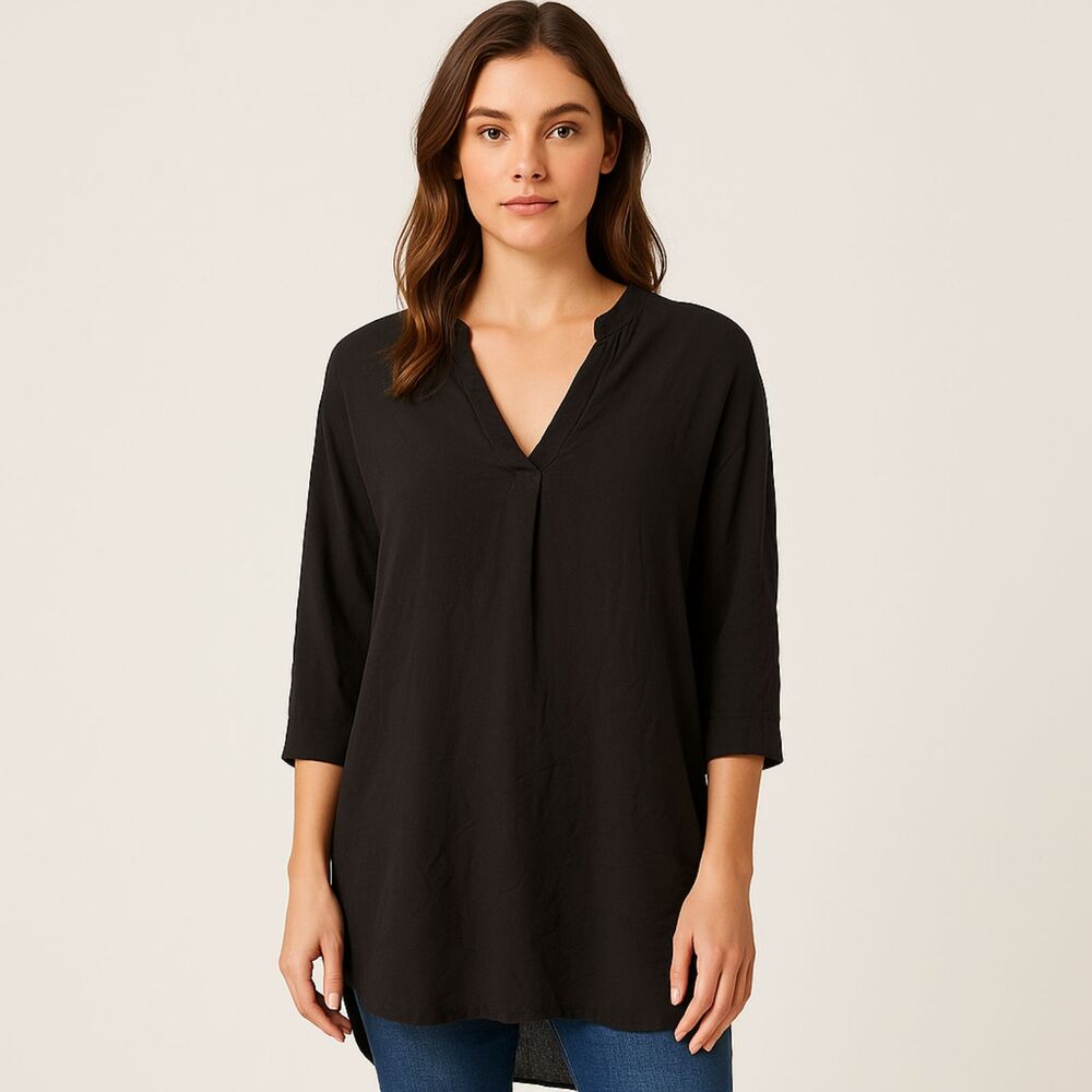 Michael Stars Black Rayon Tunic Top | Size S